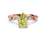 Rose gold Fancy Yellow Pear  Solitaire Twisted Band with Prong Setting 2