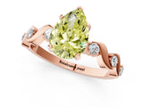 Rose gold Fancy Yellow Pear  Solitaire Twisted Band with Prong Setting 3