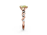 Rose gold Fancy Yellow Pear  Solitaire Twisted Band with Prong Setting 4