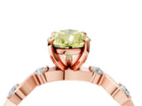 Rose gold Fancy Yellow Pear  Solitaire Twisted Band with Prong Setting