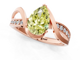 Rose gold Fancy Yellow Pear  Solitaire Twisted Band with Prong Setting_4