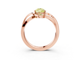 Rose gold Fancy Yellow Pear  Solitaire Twisted Band with Prong Setting_6