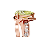 Rose gold Fancy Yellow Pear  Solitaire Twisted Band with Prong Setting_8
