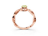 Rose gold Fancy Yellow Pear  Solitaire Twisted Pave Diamond Ring with Four-Prong Setting_77