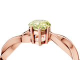 Rose gold Fancy Yellow Pear  Solitaire Twisted Pave Diamond Ring with Four-Prong Setting_78