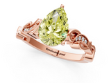 Rose gold Fancy Yellow Pear  Solitaire Vine Band with Milgrain Prong Setting_4