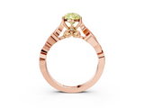 Rose gold Fancy Yellow Pear  Solitaire Vine Band with Milgrain Prong Setting_6