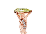 Rose gold Fancy Yellow Pear  Solitaire Vine Band with Milgrain Prong Setting_8