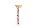 Rose gold Fancy Yellow Pear  Solitaire with Pavé Band and Four-Prong Setting_320