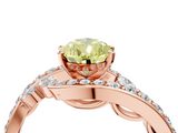 Rose gold Fancy Yellow Pear  Solitaire with Pavé Twist Band and Four-Prong Setting_62