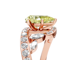 Rose gold Fancy Yellow Pear  Solitaire with Pavé Twist Band and Four-Prong Setting_63