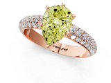 Rose gold Fancy Yellow Pear  Solitaire with Pave Band and Four-Prong Setting_4