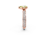 Rose gold Fancy Yellow Pear  Solitaire with Pave Band and Four-Prong Setting_5