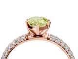 Rose gold Fancy Yellow Pear  Solitaire with Pave Band and Four-Prong Setting_7