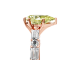 Rose gold Fancy Yellow Pear  Solitaire with Side Baguettes and Channel Set Band_67