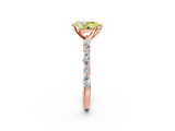 Rose gold Fancy Yellow Pear  Solitaire with Side Stones on a Pavé Band and Four-Prong Setting_25