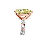 Rose gold Fancy Yellow Pear  Solitaire with Side Stones on a Pavé Band and Four-Prong Setting_28