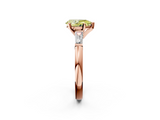 Rose gold Fancy Yellow Pear  Solitaire with Tapered Baguette Side Stones on a Classic Band with Four-Prong Setting_90