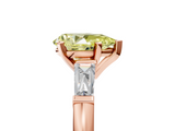 Rose gold Fancy Yellow Pear  Solitaire with Tapered Baguette Side Stones on a Classic Band with Four-Prong Setting_93