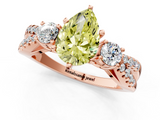 Rose gold Fancy Yellow Pear  Three-Stone Diamond Ring with Pavé Split Shank and Four-Prong Setting_80