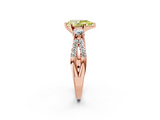 Rose gold Fancy Yellow Pear  Three-Stone Diamond Ring with Pavé Split Shank and Four-Prong Setting_81