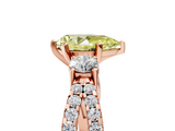 Rose gold Fancy Yellow Pear  Three-Stone Diamond Ring with Pavé Split Shank and Four-Prong Setting_84