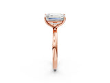 Rose gold Fancy Yellow Pear  and Emerald Cut Toi Moi Ring with Prong Setting_65