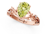 Rose gold Fancy Yellow Pear cut Solitaire Twisted Band Prong Setting Ring_184