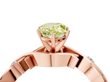 Rose gold Fancy Yellow Pear cut Solitaire Twisted Band Prong Setting Ring_187