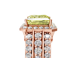 Rose gold Fancy Yellow Princess -Cut Halo Diamond Ring with Split Shank and Four-Prong Setting_23