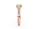 Rose gold Fancy Yellow Princess  Brilliant Channel-Set Solitaire Ring with Four-Prong Setting_19