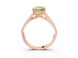 Rose gold Fancy Yellow Princess  Brilliant Channel-Set Solitaire Ring with Four-Prong Setting_20
