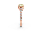 Rose gold Fancy Yellow Princess  Brilliant Cut Diamond Engagement Ring with Pavé Band and Four-Prong Setting_31