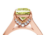 Rose gold Fancy Yellow Princess  Brilliant Cut Diamond Engagement Ring with Pavé Band and Four-Prong Setting_33
