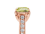 Rose gold Fancy Yellow Princess  Brilliant Cut Diamond Engagement Ring with Pavé Band and Four-Prong Setting_34