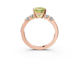 Rose gold Fancy Yellow Princess  Brilliant Cut Diamond Five-Stone Prong Set Engagement Ring with Channel Band_3