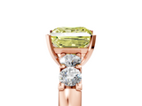 Rose gold Fancy Yellow Princess  Brilliant Cut Diamond Five-Stone Prong Set Engagement Ring with Channel Band_5