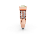 Rose gold Fancy Yellow Princess  Brilliant Diamond Channel Set Wide Band Ring with Bezel Setting_2