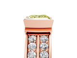 Rose gold Fancy Yellow Princess  Brilliant Diamond Channel Set Wide Band Ring with Bezel Setting_5