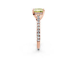 Rose gold Fancy Yellow Princess  Brilliant Diamond Solitaire with Pavé Band and Four-Prong Setting 3
