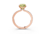 Rose gold Fancy Yellow Princess  Brilliant Pavé Band Solitaire with Four-Prong Setting_21