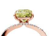 Rose gold Fancy Yellow Princess  Brilliant Pavé Band Solitaire with Four-Prong Setting_22