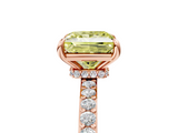 Rose gold Fancy Yellow Princess  Brilliant Pavé Band Solitaire with Four-Prong Setting_23