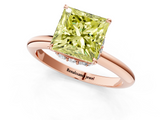 Rose gold Fancy Yellow Princess  Brilliant Solitaire Engagement Ring with Six-Prong Setting and Classic Band_1