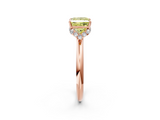 Rose gold Fancy Yellow Princess  Brilliant Solitaire Engagement Ring with Six-Prong Setting and Classic Band_2