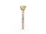 Rose gold Fancy Yellow Princess  Brilliant Solitaire with Pavé Band and Four-Prong Setting_19