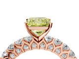 Rose gold Fancy Yellow Princess  Brilliant Solitaire with Pavé Band and Four-Prong Setting_21