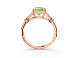 Rose gold Fancy Yellow Princess  Brilliant Solitaire with Pave Band and Four-Prong Setting_3