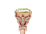 Rose gold Fancy Yellow Princess  Brilliant Solitaire with Pave Band and Four-Prong Setting_5