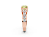 Rose gold Fancy Yellow Princess  Brilliant Solitaire with Side Stones on a Pave Band and Four-Prong Setting_14